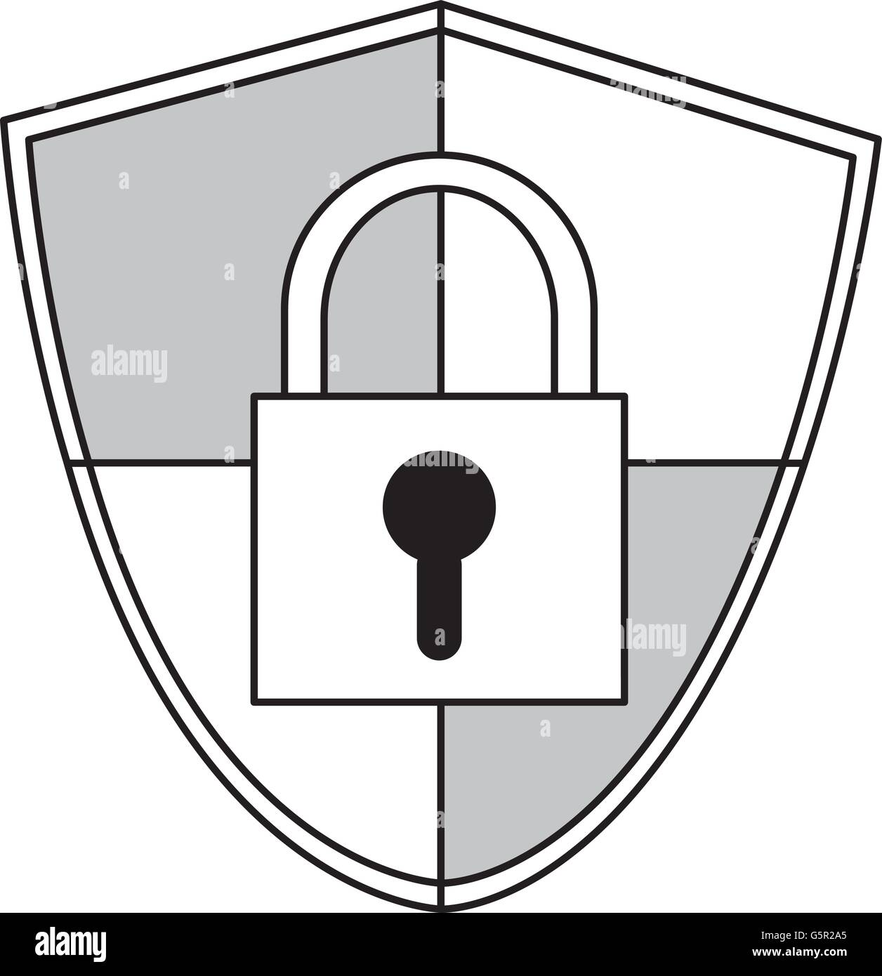 shield with safety lock Stock Vector Image & Art - Alamy