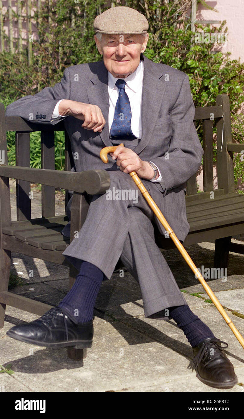 Former Labour Prime Minister Lord Callaghan photographed at his East Sussex home on the eve of his 90th birthday. Stock Photo