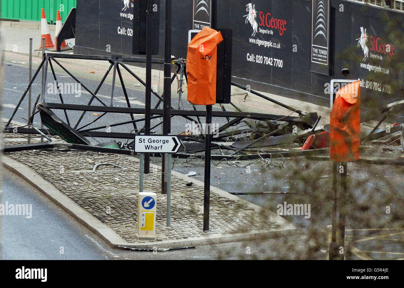 Helicopter crash in London Stock Photo Alamy