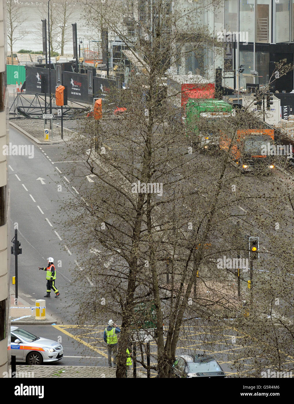 Helicopter crash in London Stock Photo Alamy