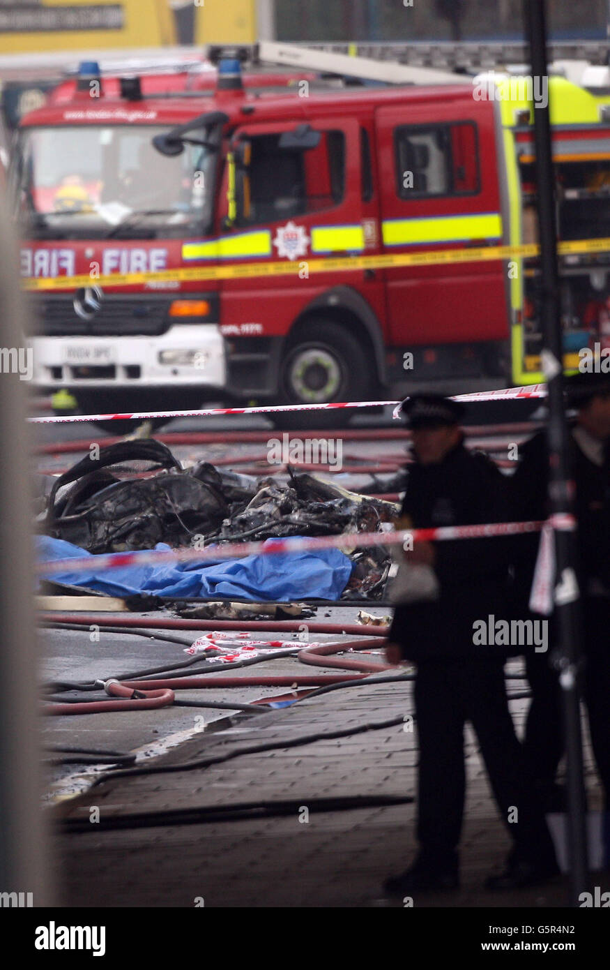 Helicopter crash in London Stock Photo Alamy