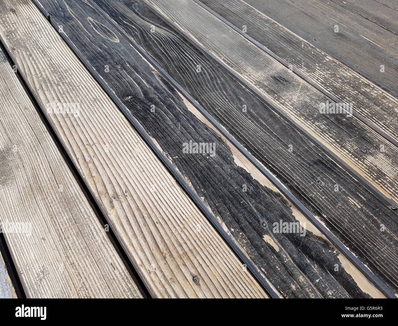 Old weathered wooden planks background Stock Photo