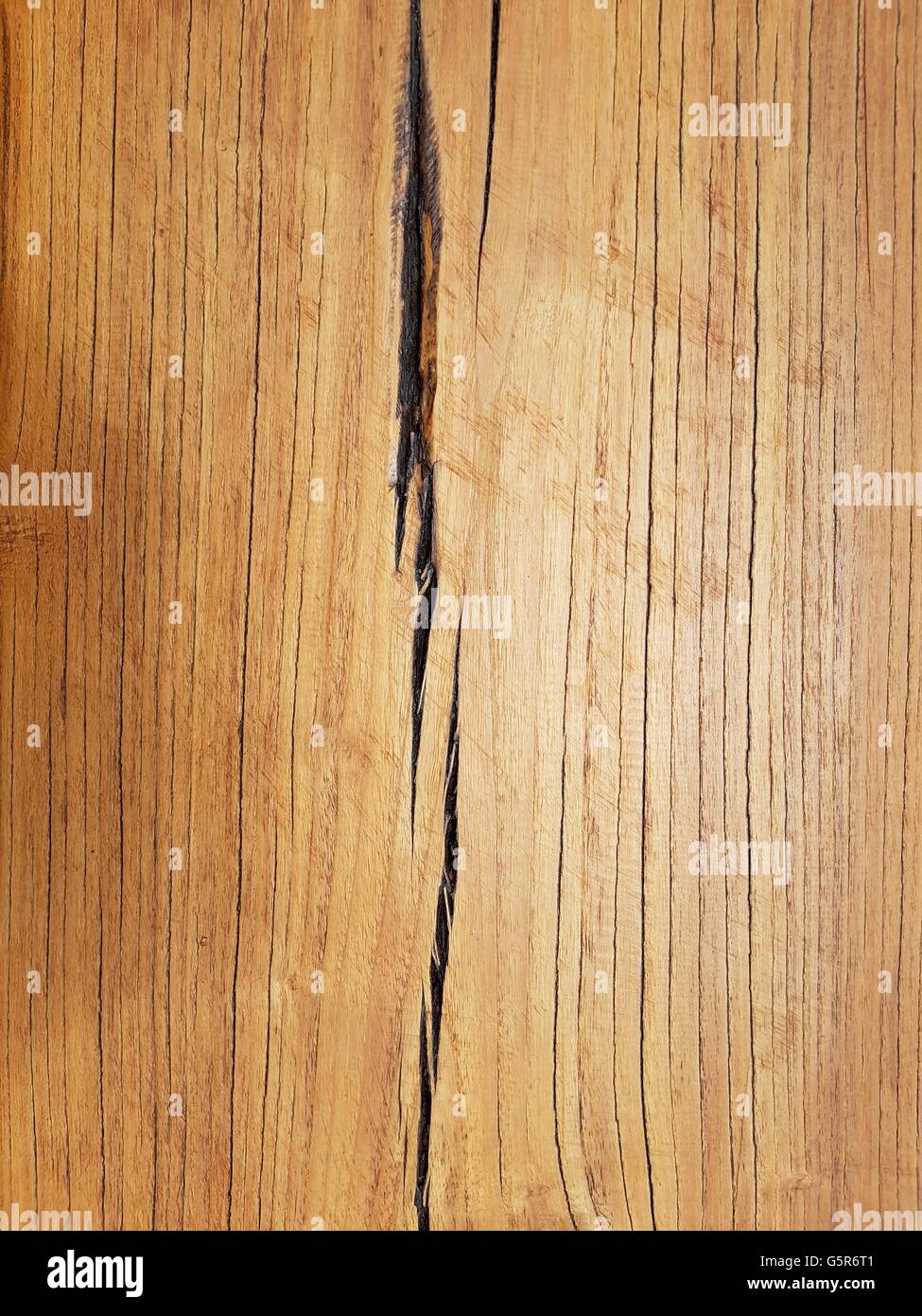 Weathered wood grain with cracks background Stock Photo