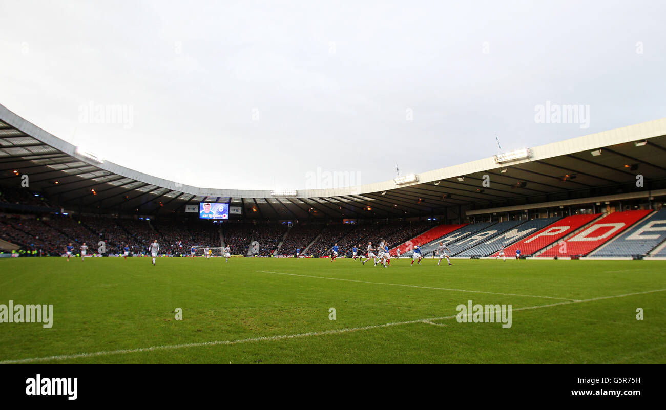 Fans irn bru scottish third division match hampden park hires stock