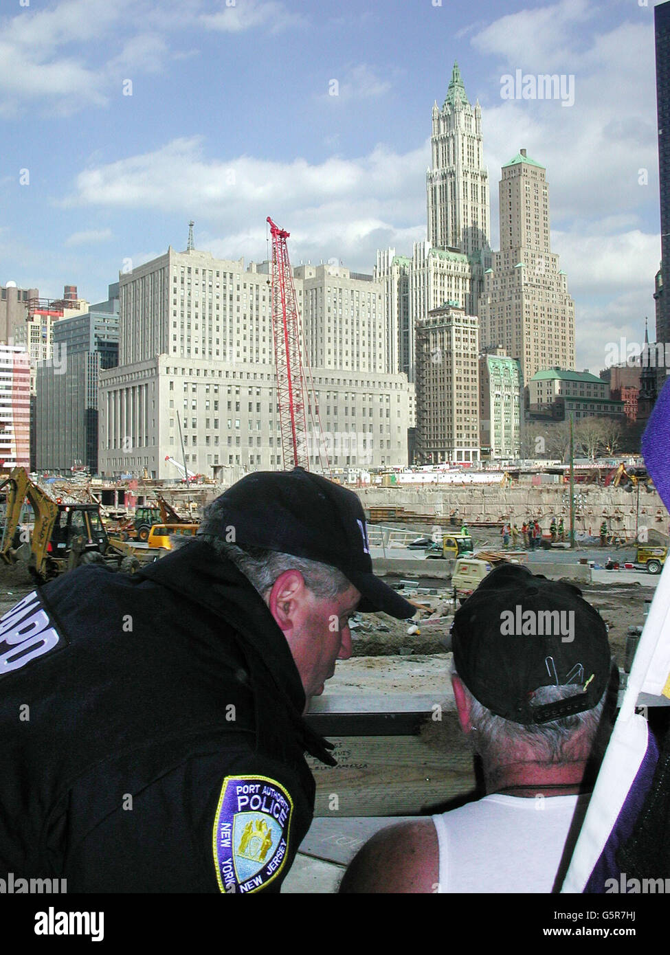 Port Authority Police Department Sergeant Alan DeVona shows the scene at Ground Zero in New York