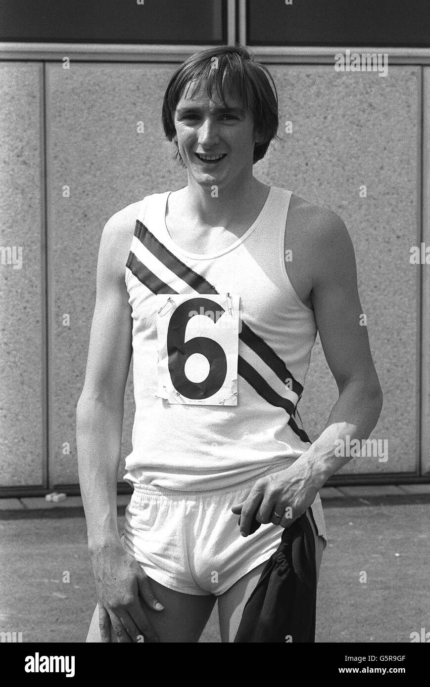 Hurdler Alan Pascoe, all set for the Commonwealth Games in Edinburgh. Stock Photo
