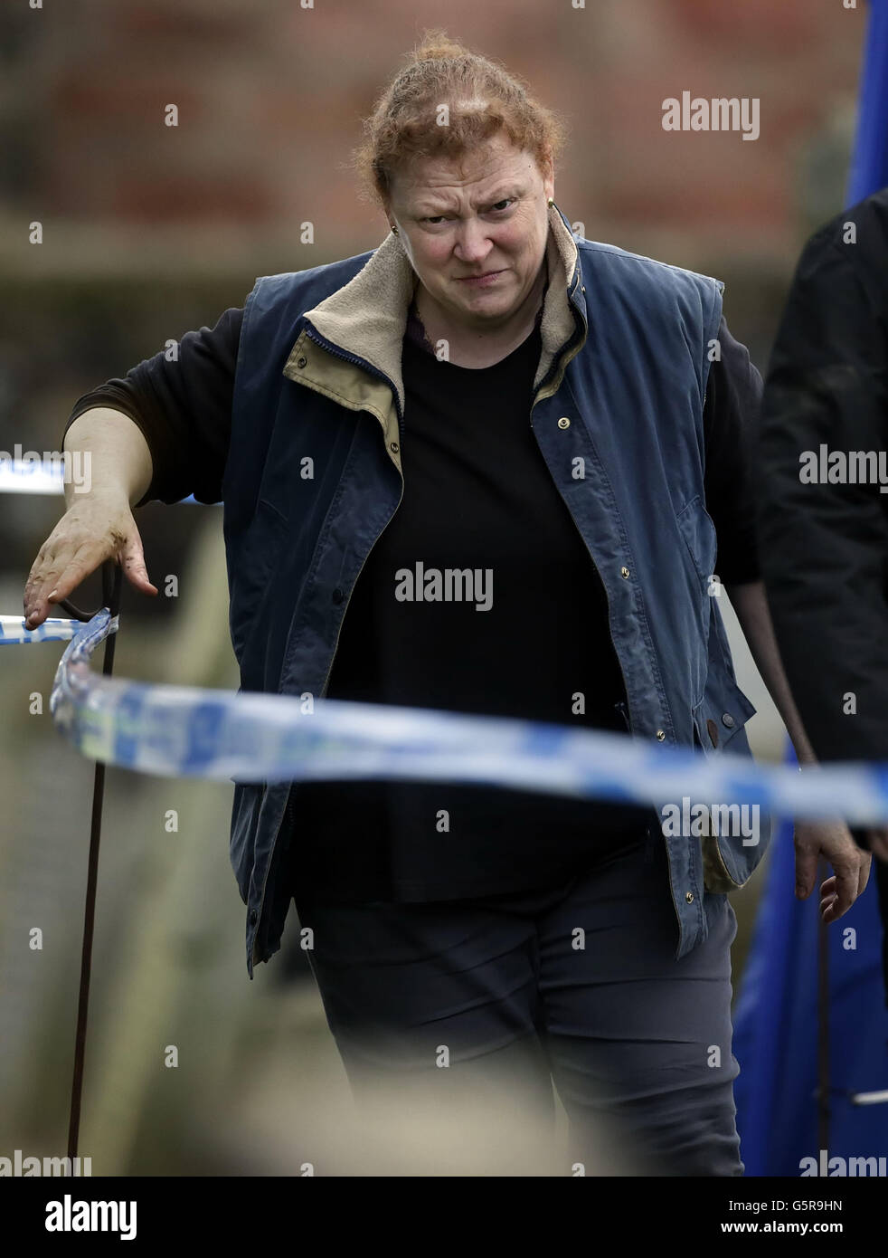 Forensic Anthropologist Sue Black at Old Monkland Cemetery in Coatbridge in Scotland where police have started an exhumation of a gravesite in the search for the remains of a schoolgirl Moira Anderson. Stock Photo