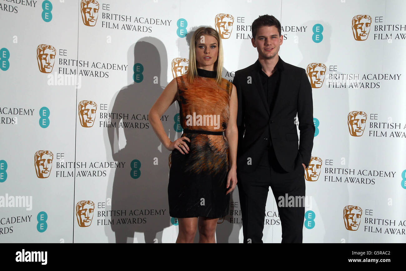 Alice Eve and Jeremy Irvine at BAFTA HQ in London as the nominees are announced. Stock Photo
