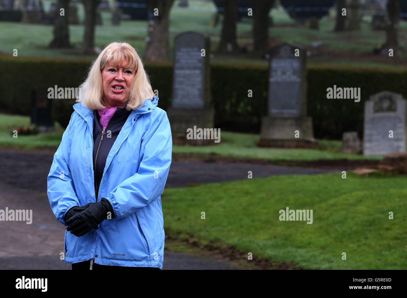 Sandra Brown at Old Monkland Cemetery in Coatbridge, where police
