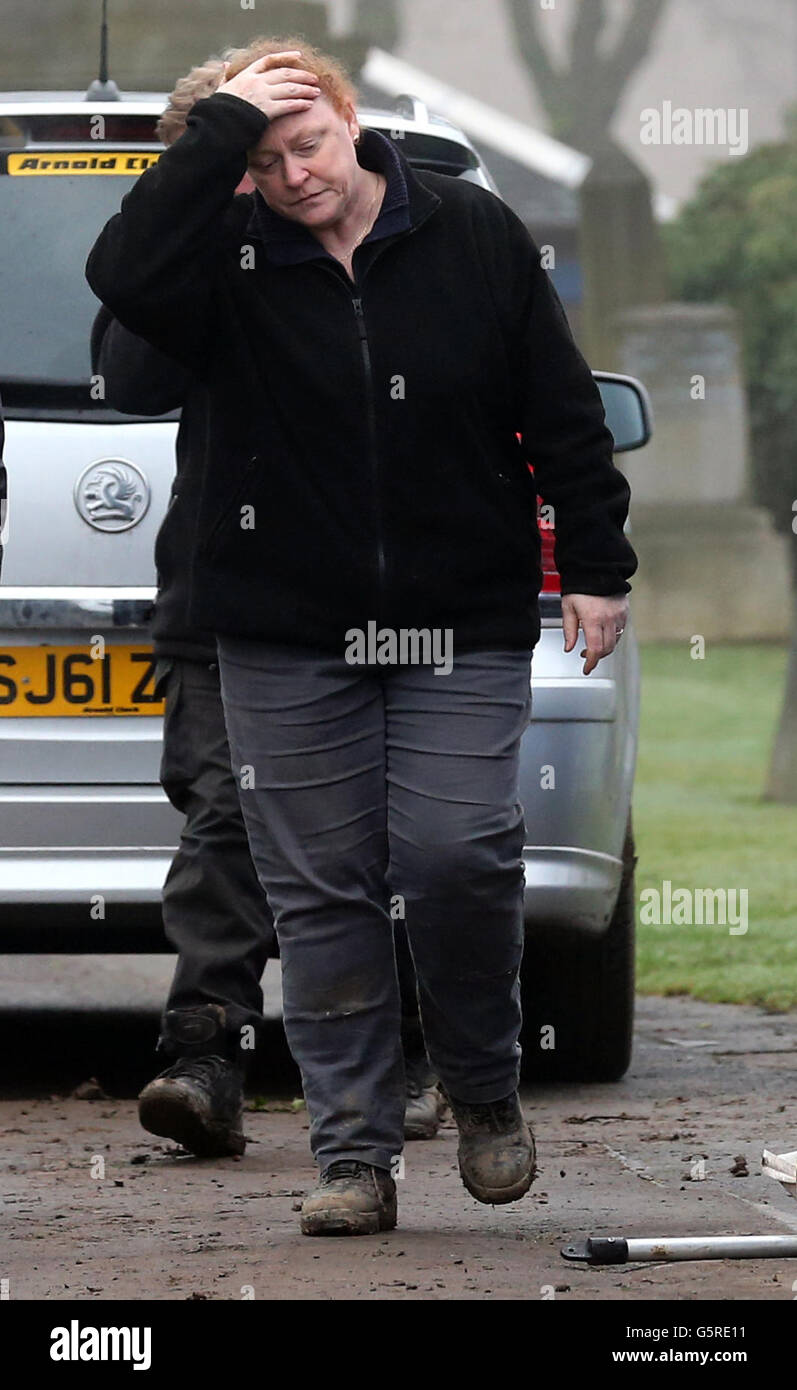 Forensic Anthropologist Sue Black at Old Monkland Cemetery in