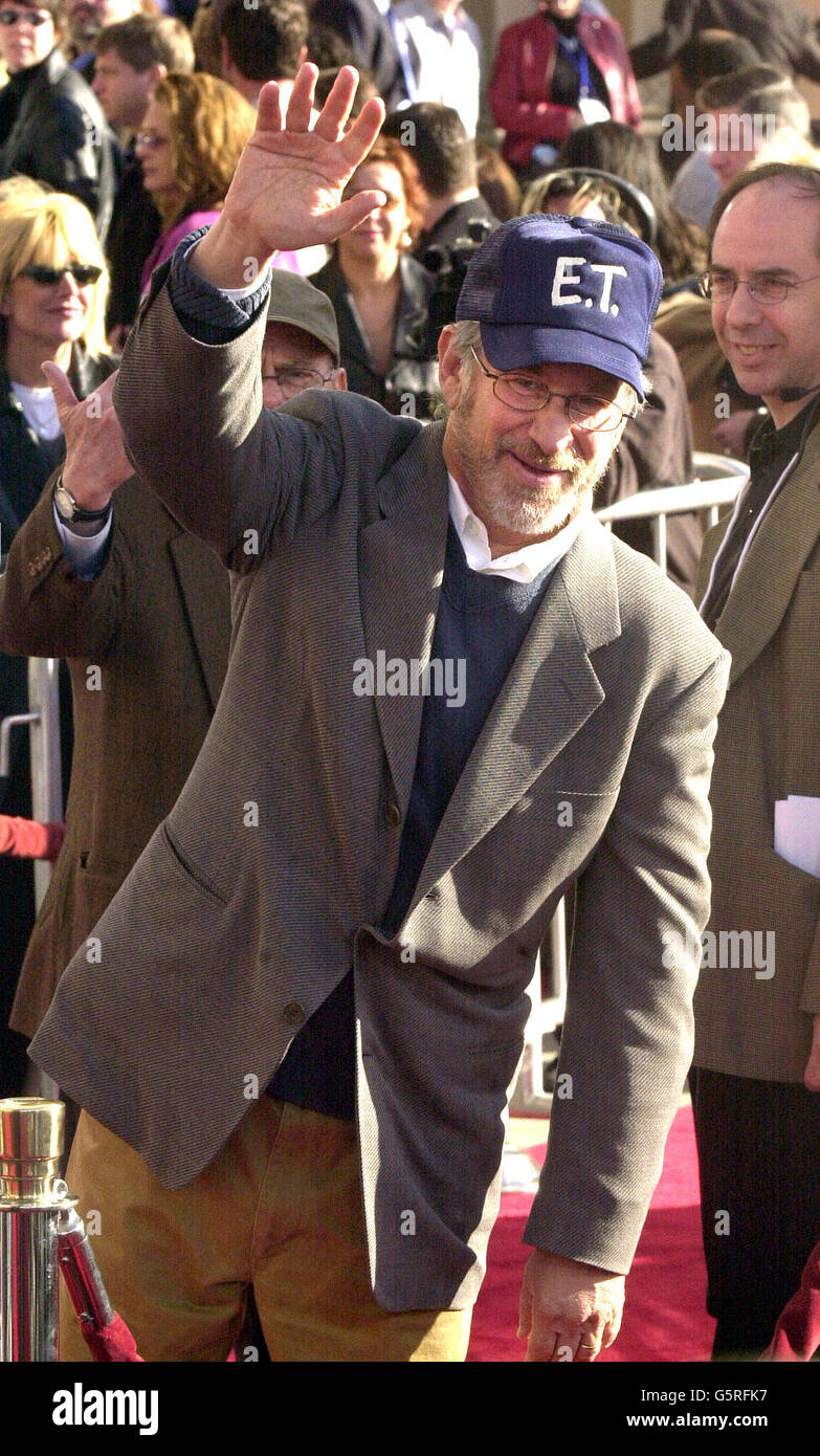 ET Premiere - Spielberg. Director Steven Speilberg arrives for the re-release of E.T. at the Shrine Auditorium in Los Angeles. Stock Photo