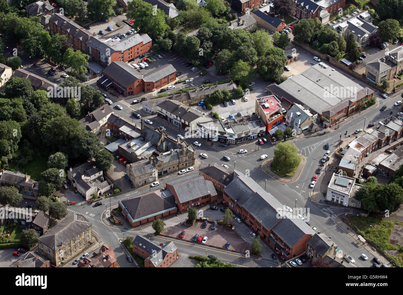 aerial view of Chapel Allerton in Leeds, where Harrogate Road meets Stainbeck Lane, UK Stock Photo