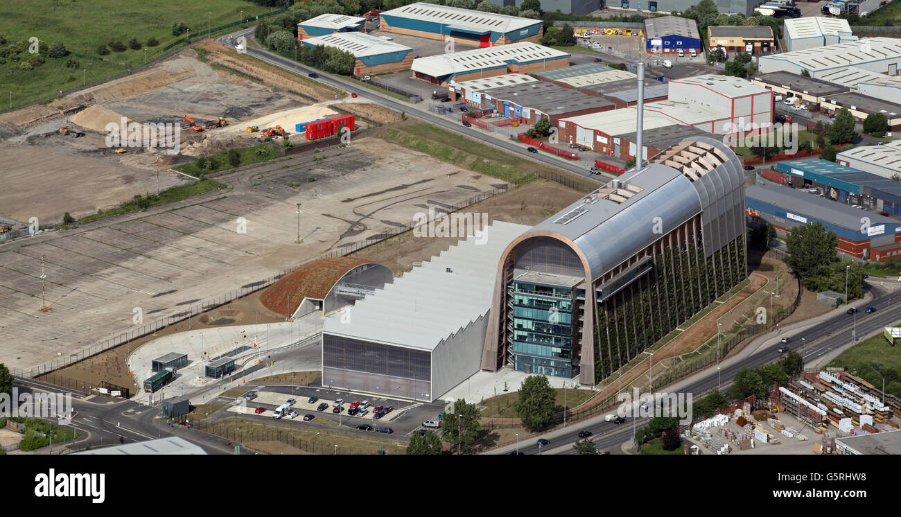 aerial view of the new waste incinerator Kelda AD Plant at Cross Green