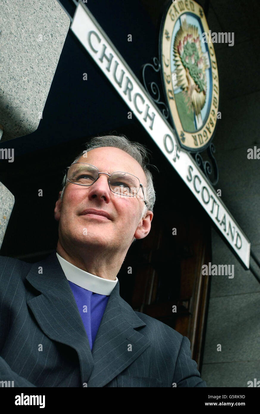 The new Moderator Designate of the Church of Scotland Finlay MacDonald,talks to the press at his office in Edinburgh. * Queen Elizabeth II will elect Finlay MacDonald in Edinburgh on Saturday at the start of the week long General Assembly of the Church of Scotland. Stock Photo