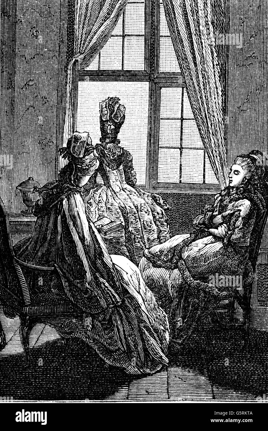 18th century women reading Black and White Stock Photos & Images