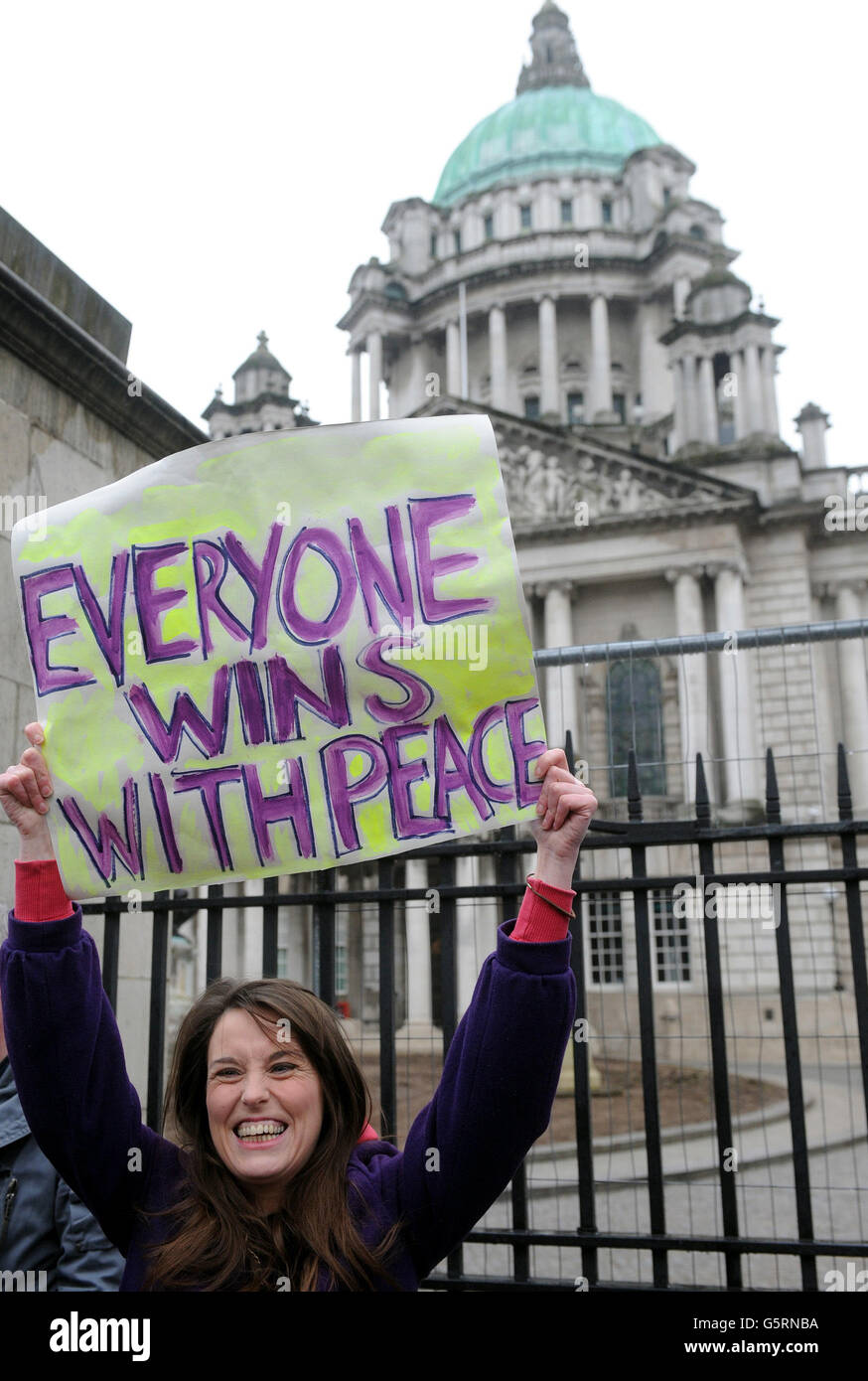 Peace rally in Belfast Stock Photo - Alamy