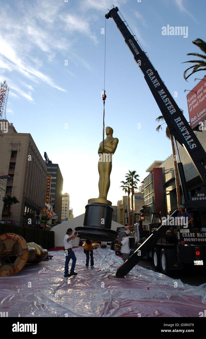 Oscar statue in Hollywood Boulevard Stock Photo