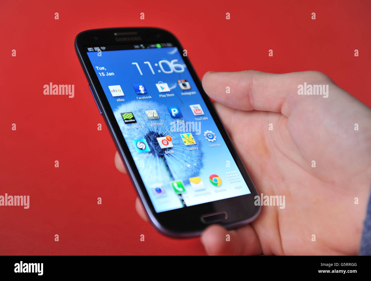 Stock photo of a Samsung Galaxy S3 android phone. Stock Photo