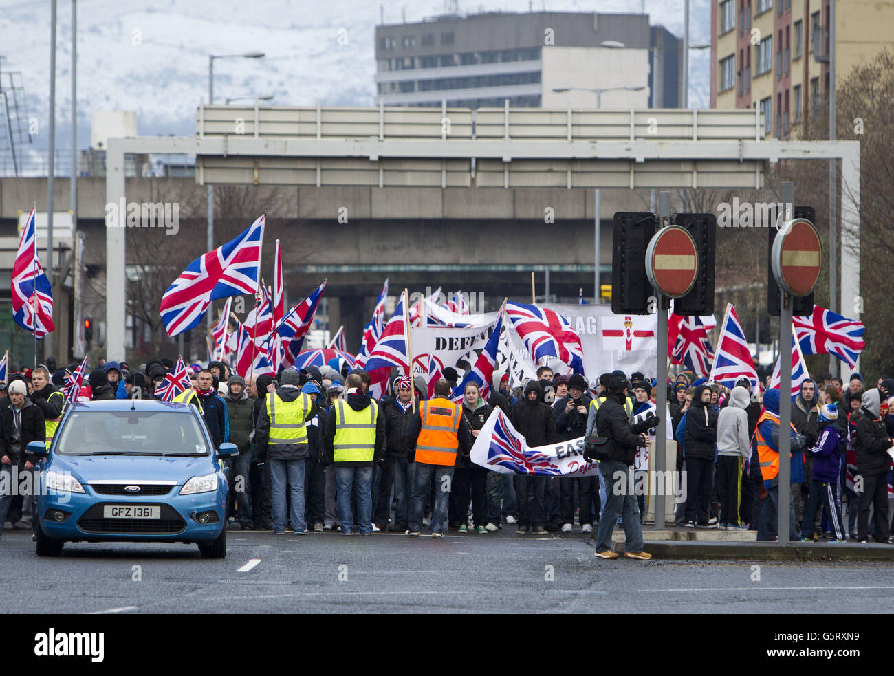 Union Flag protests Stock Photo Alamy