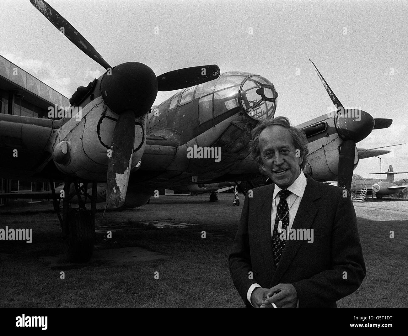 Paul Raymond seen after spending 58,200 on four aeroplanes at a sale of the contents of Southend Aircraft Museum. Stock Photo
