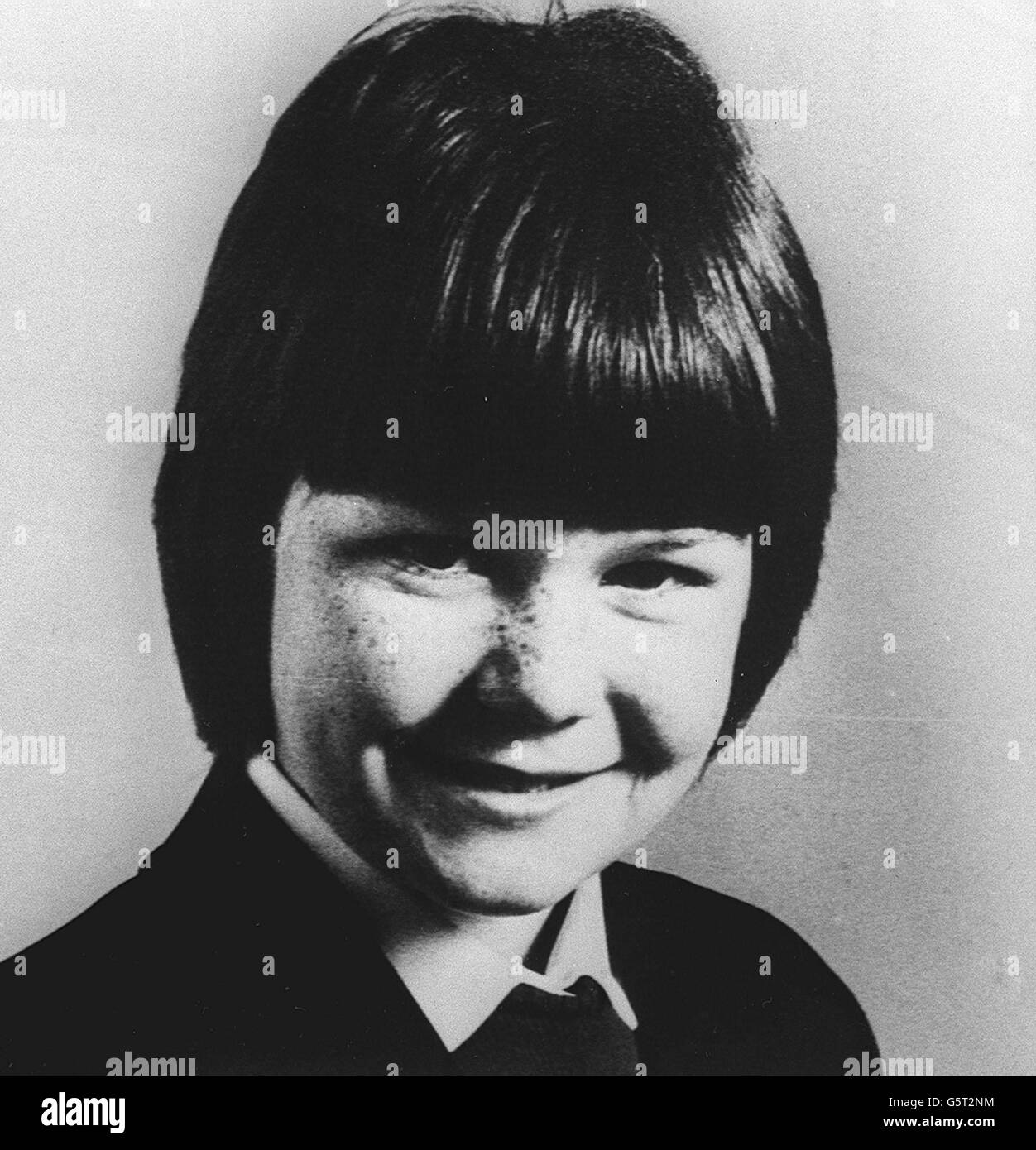 Elevan year old Susan Maxwell who disappeared while walking home. A body was discovered in dense thicket just outside Uttoxeter and was that of Susan's. Police believed she had been murdered. Stock Photo