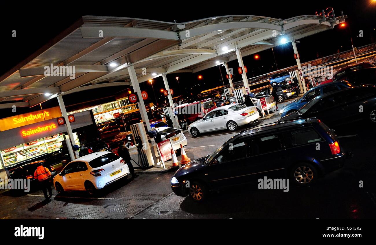 General view of Sainsbury petrol station, Derbyshire Stock Photo - Alamy