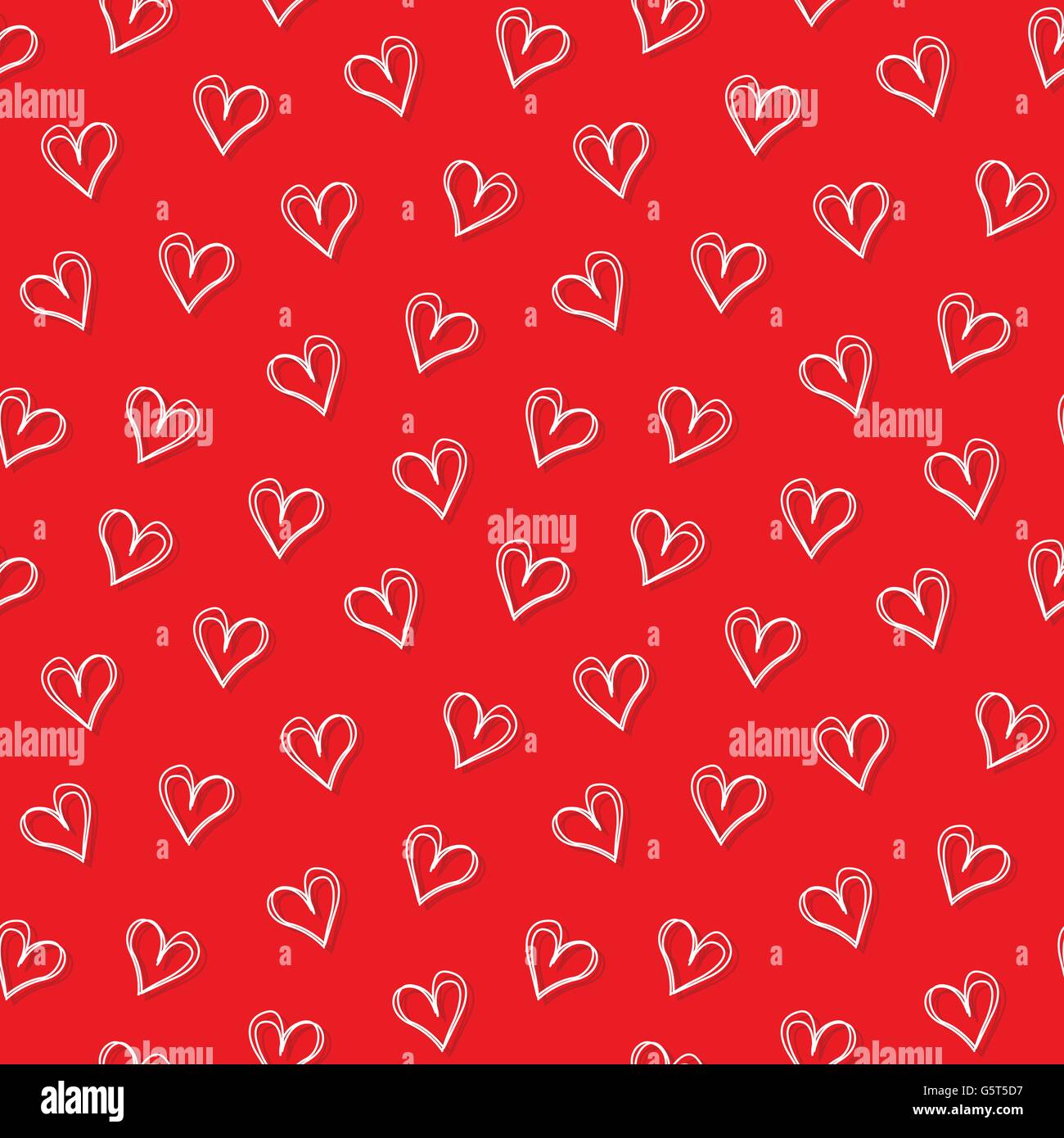 White love hearts with red background seamless pattern Stock Vector ...