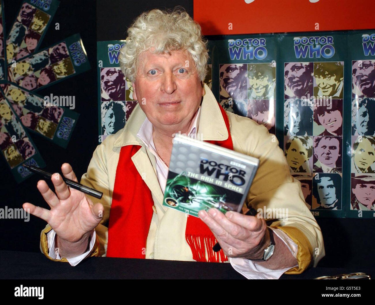 Former Doctor Who, actor Tom Baker signs copies of the DVD of 'The Ark in  Space', the latest Doctor Who adventure to be released on DVD at the Virgin  Megastore on Oxford
