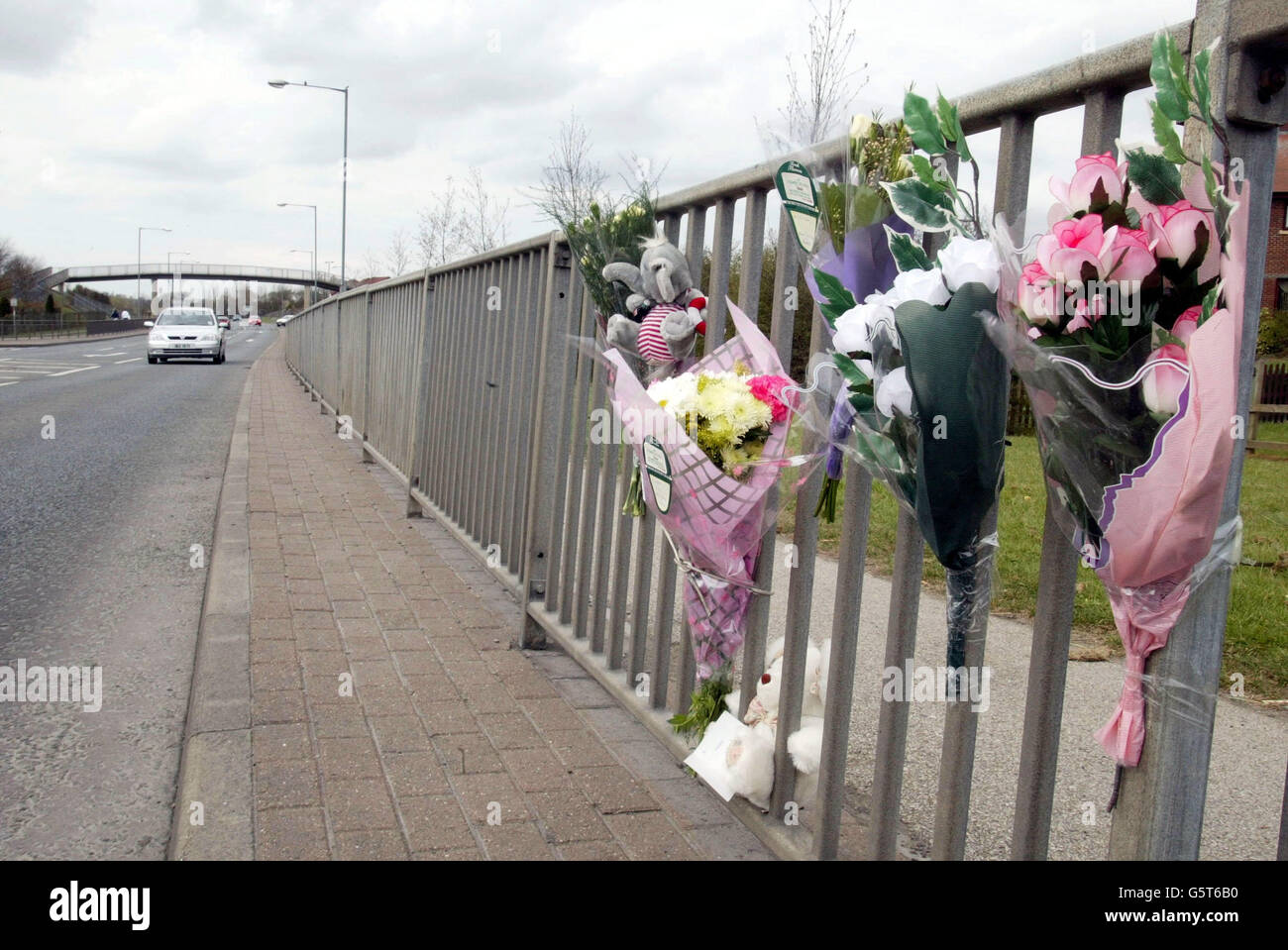 Scene of hit and run which has left six-year-old, Leonie Shaw fighting for her life after being hit by a high-powered car whilst crossing the A688, around 8pm in her home town of Bishop Auckland, County Durham. * The critically injured youngster was rushed to the town's general hospital with head, leg and internal injuries. Stock Photo