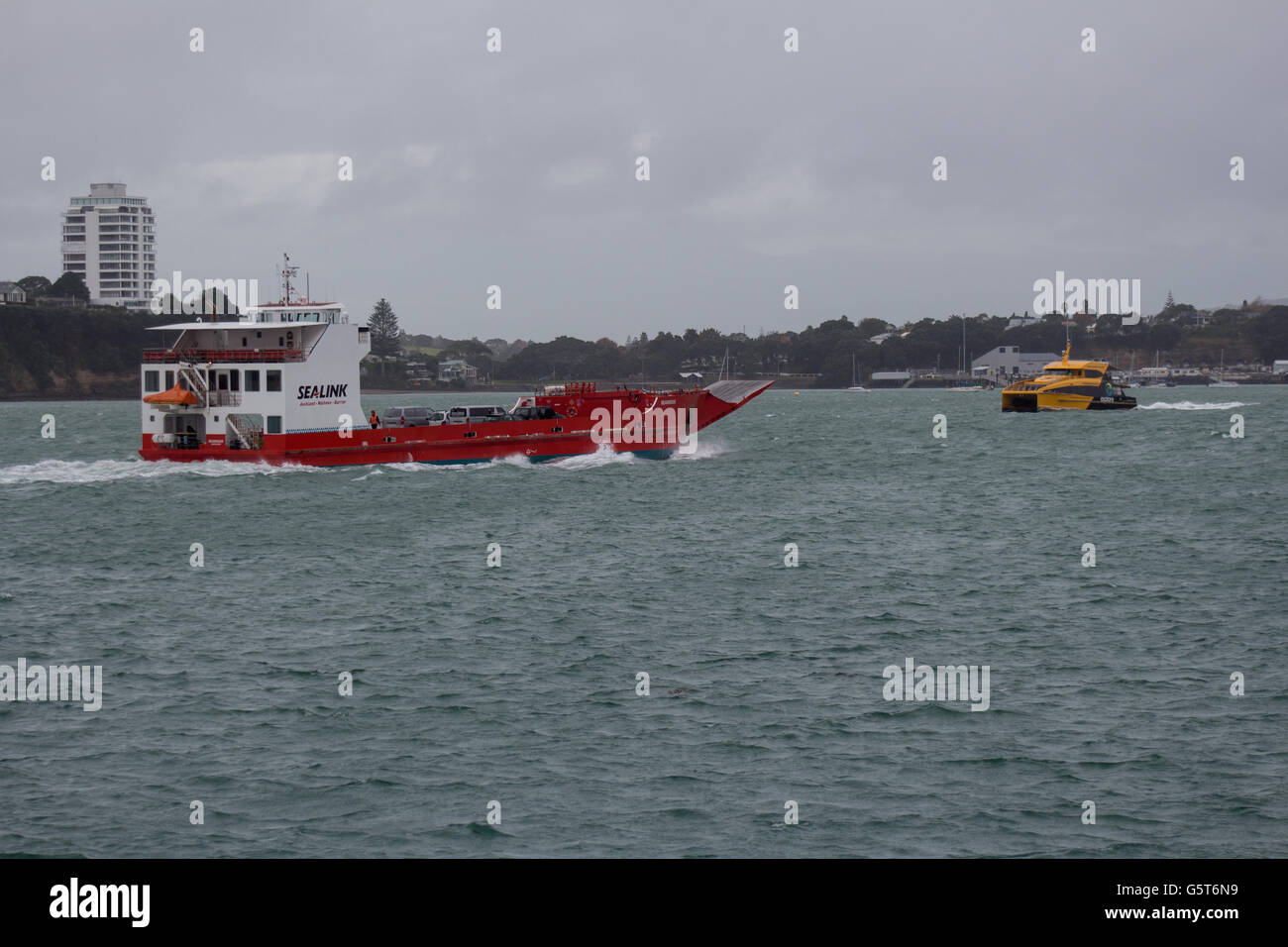 Sealink NZ ferry Seabridge and Explore Waiheke fullers ferry D6 in the