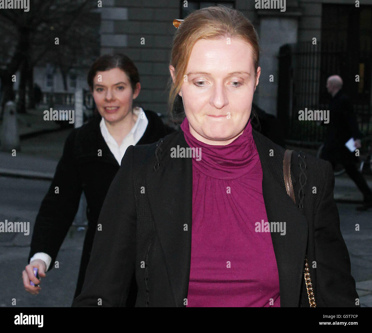 L-R Sean Quinn's daughters Collette and Ciara leaving the Commercial ...