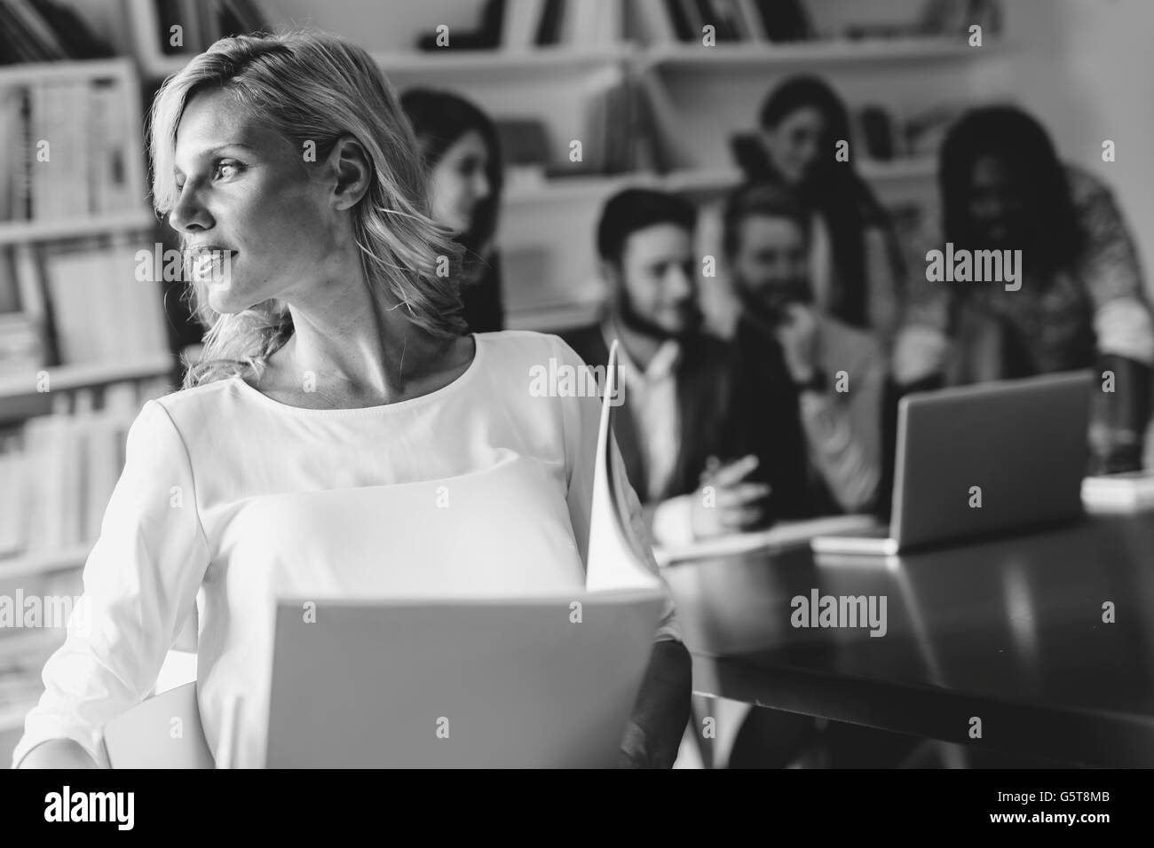 Successful ceo always educating herself to successfully lead company Stock Photo
