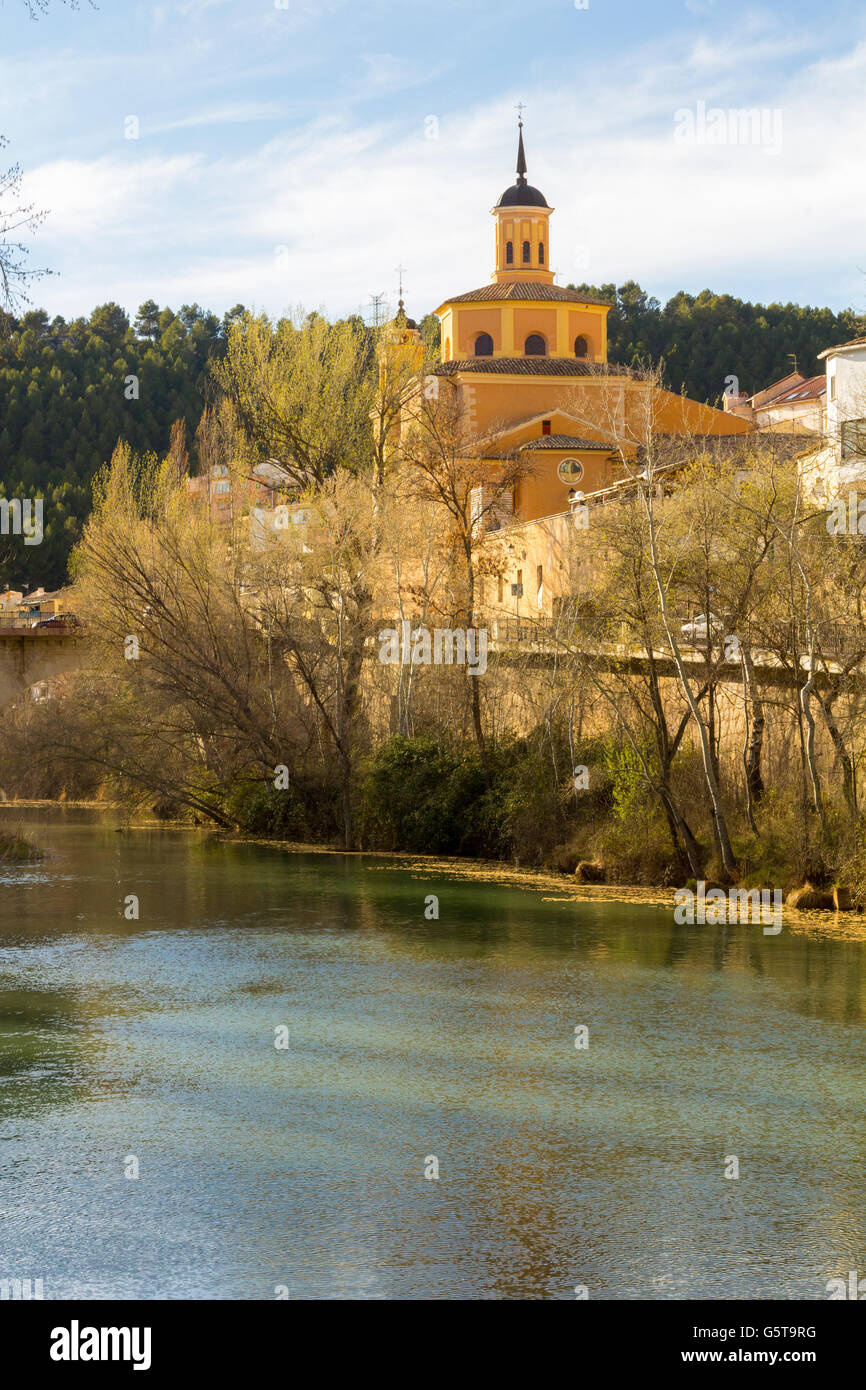 Jucar river crossing the city of Cuenca, Spain Stock Photo
