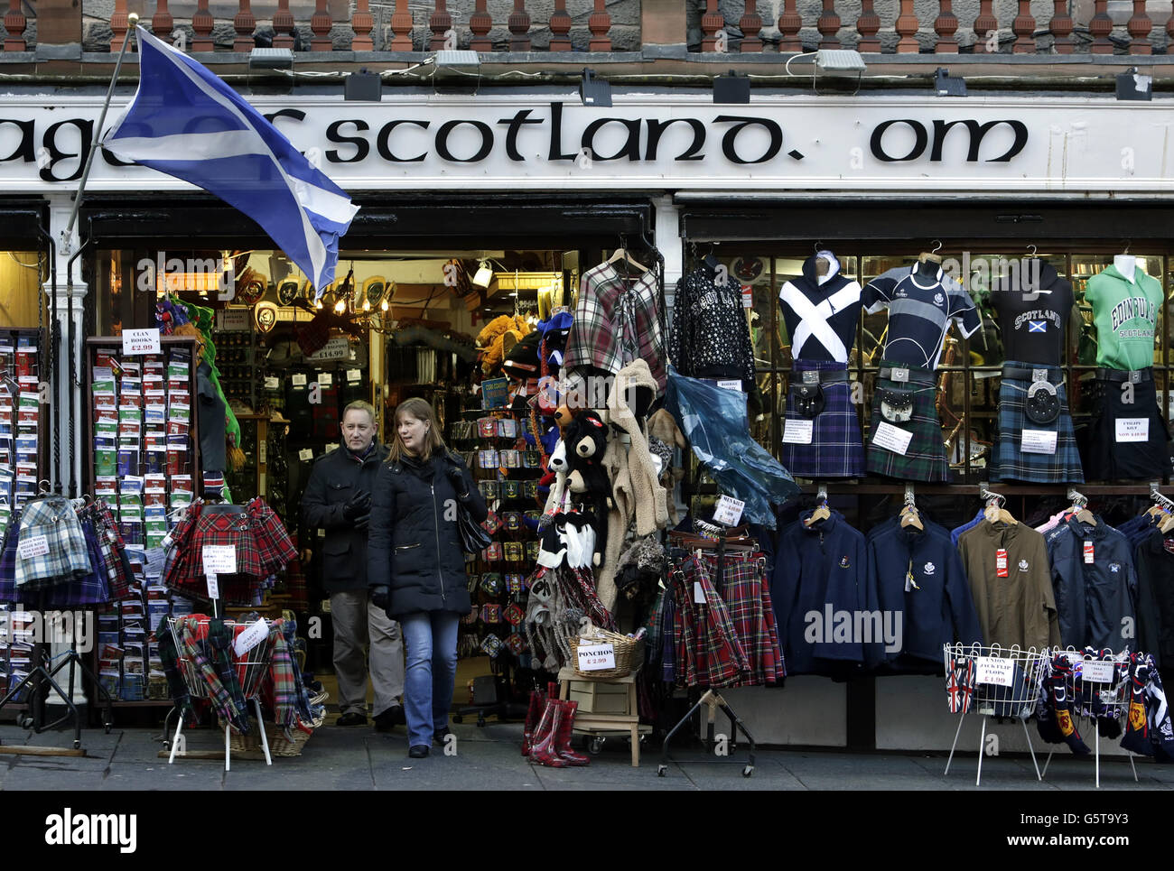 A Tourist Shop is pictured in Edinburgh as the Scottish Government agrees to change the question it will put to voters in next year's independence referendum. Stock Photo