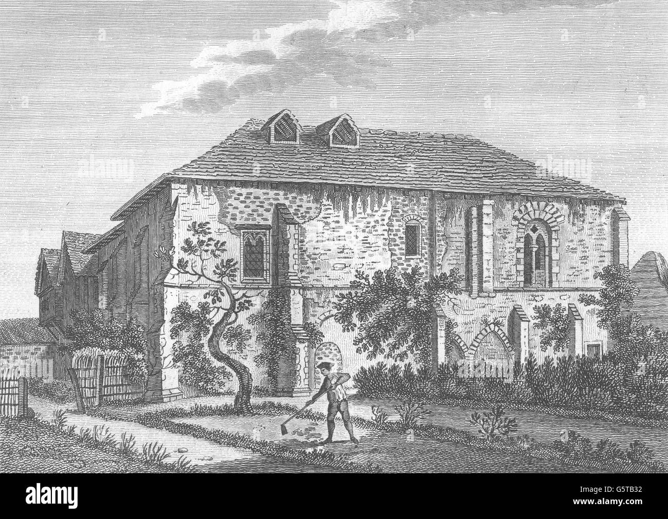 CAMBRIDGE: Pythagoras School, St John's College. Copperplate (Grose), 1783 Stock Photo
