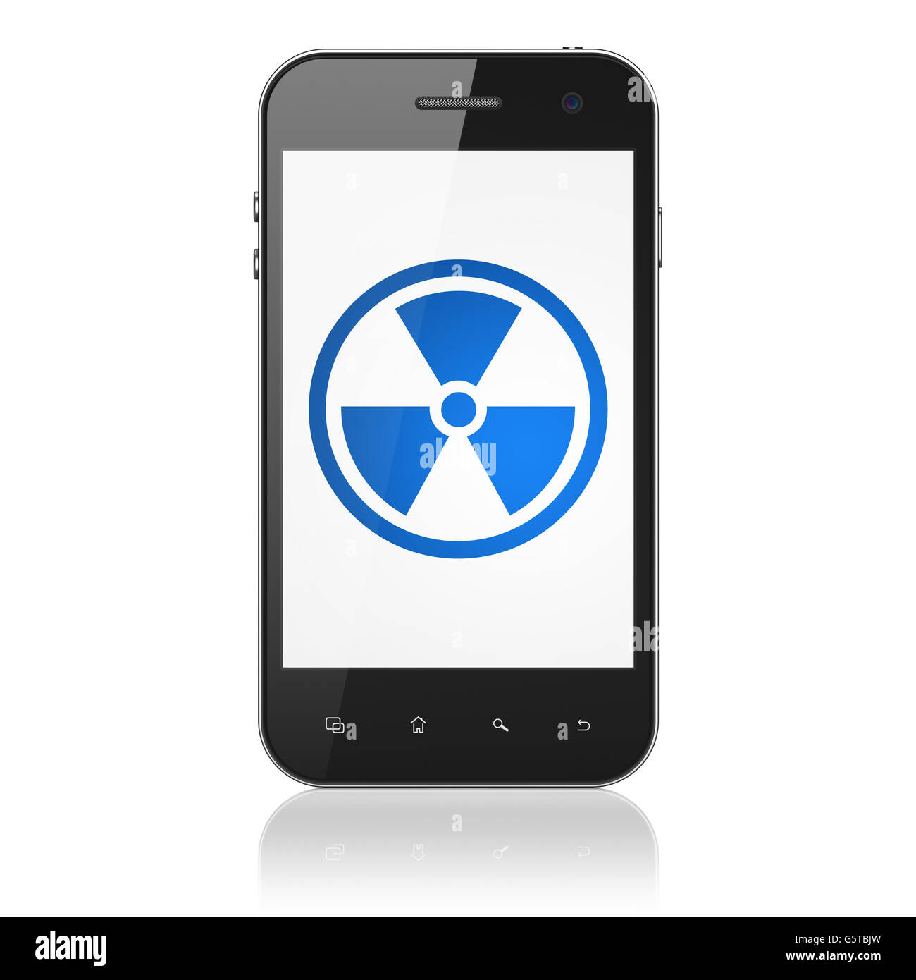 Science concept: Smartphone with Radiation on display Stock Photo - Alamy