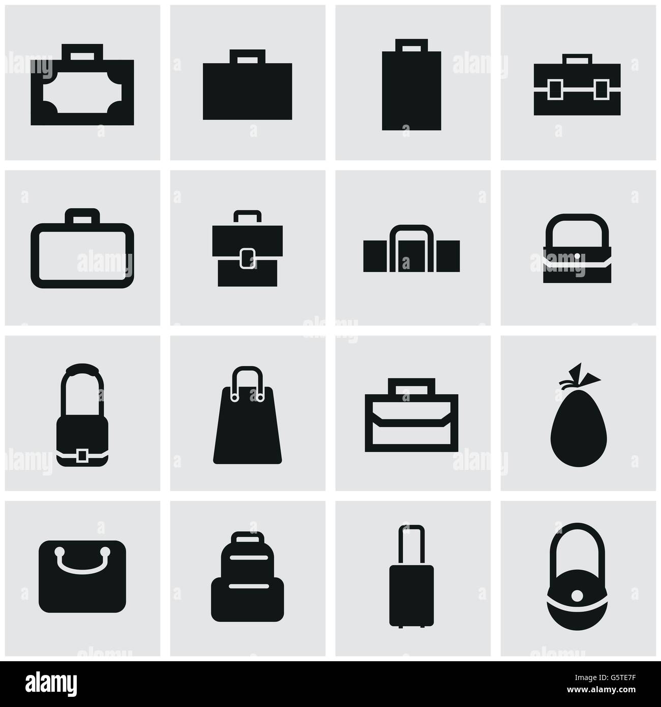 Vector black bag icon set Stock Vector Image & Art - Alamy