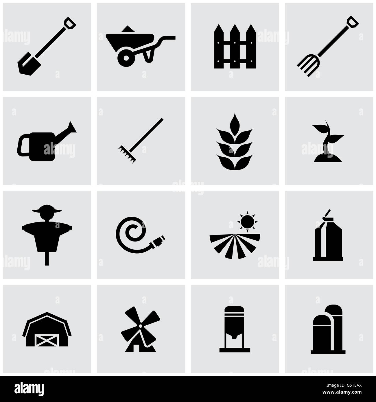 Vector black farming icon set Stock Vector Image & Art - Alamy