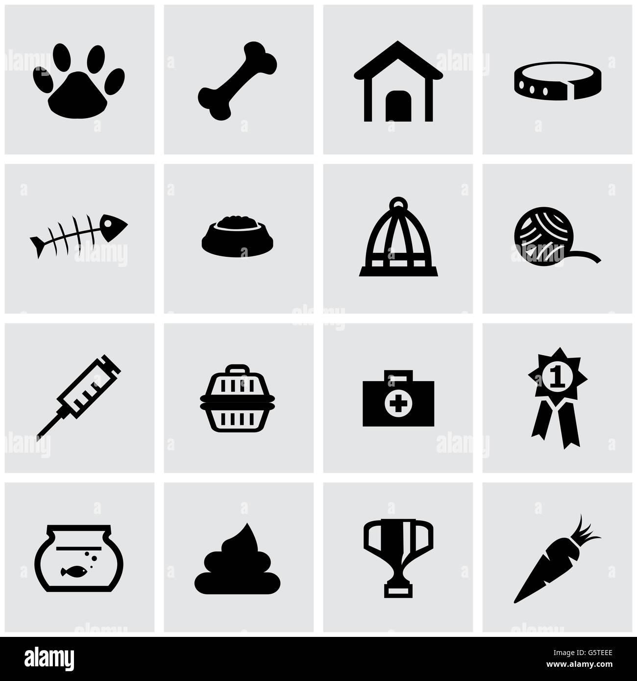 Vector black pet icon set Stock Vector Image & Art - Alamy