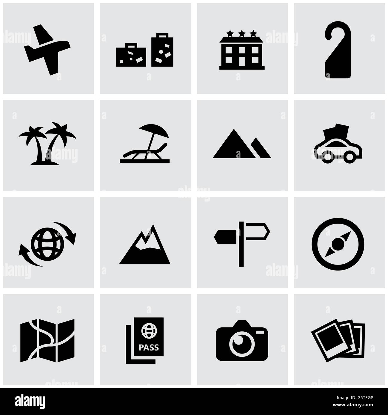 Vector black travel icon set Stock Vector Image & Art - Alamy
