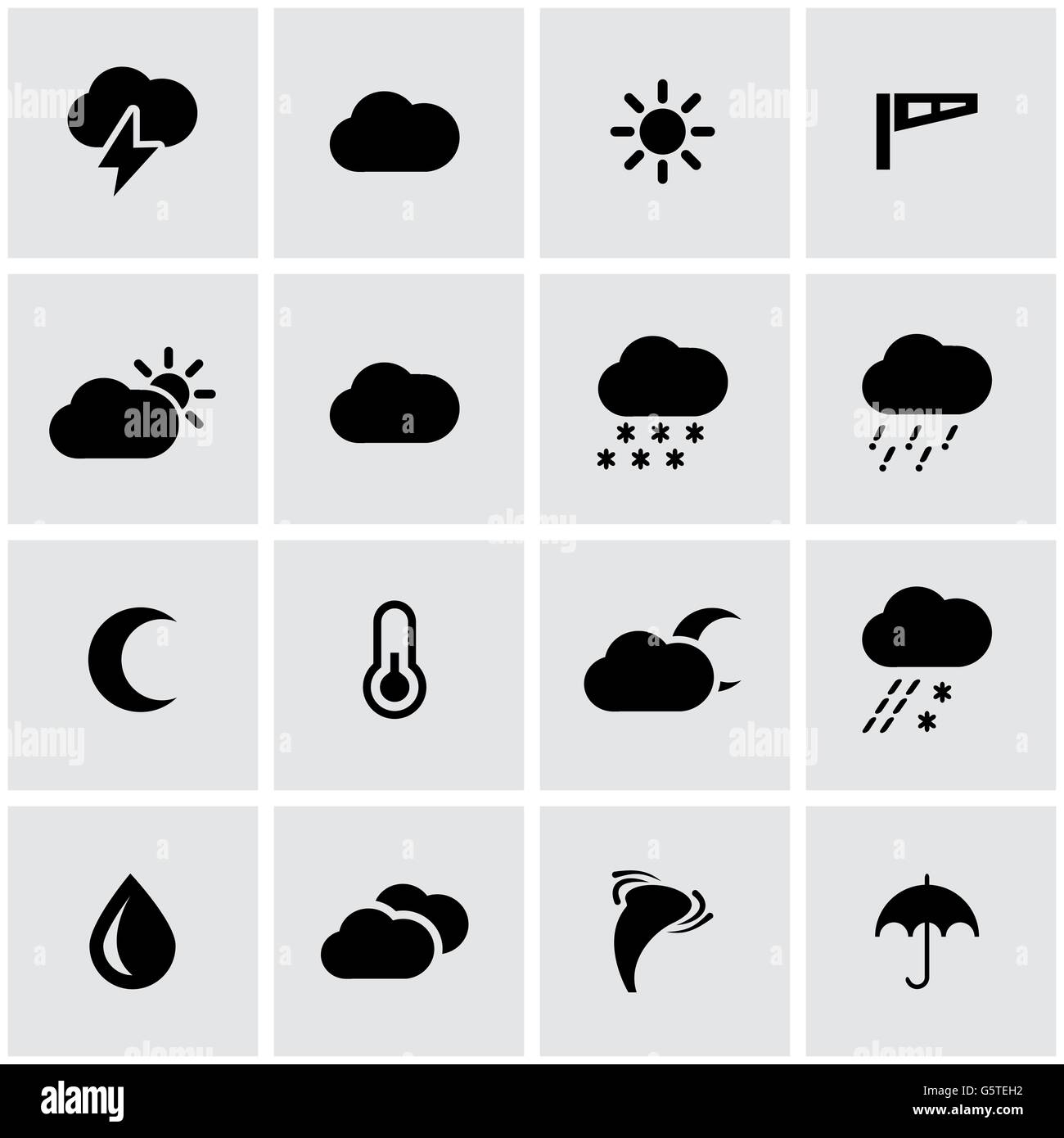 Vector black weather icon set Stock Vector Image & Art - Alamy