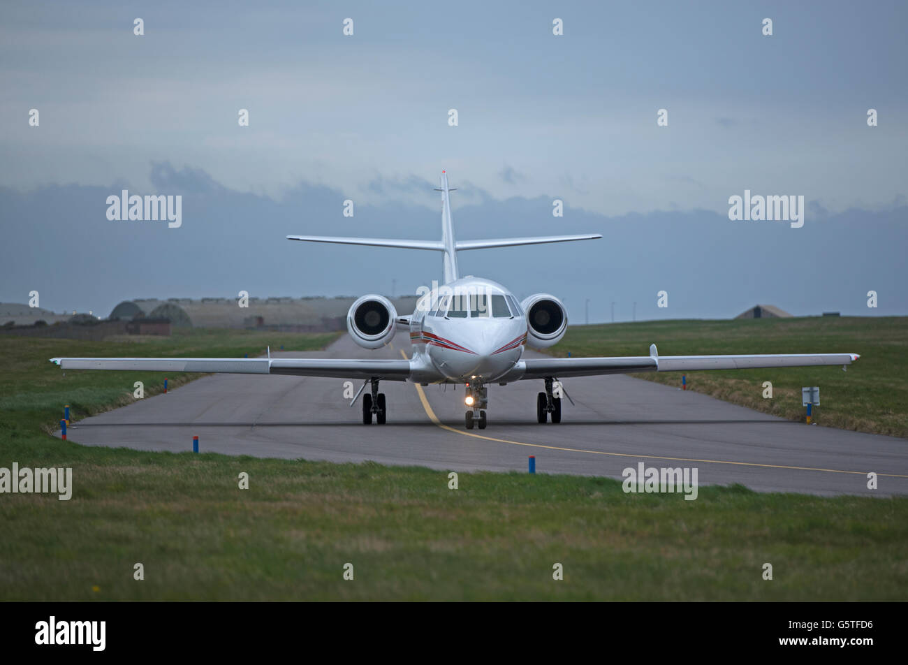 Norwegian Air Force Dassault Falcon 20 ECM Serial Registration (0125) at RAF Lossiemouth. SCO 10,546 Stock Photo