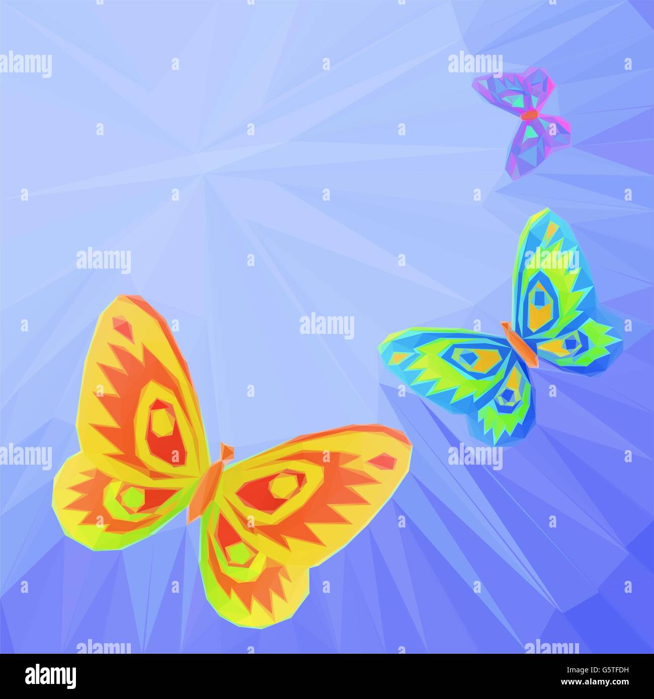 Butterflies Fly in the Sky, LowPoly Stock Vector Image & Art Alamy