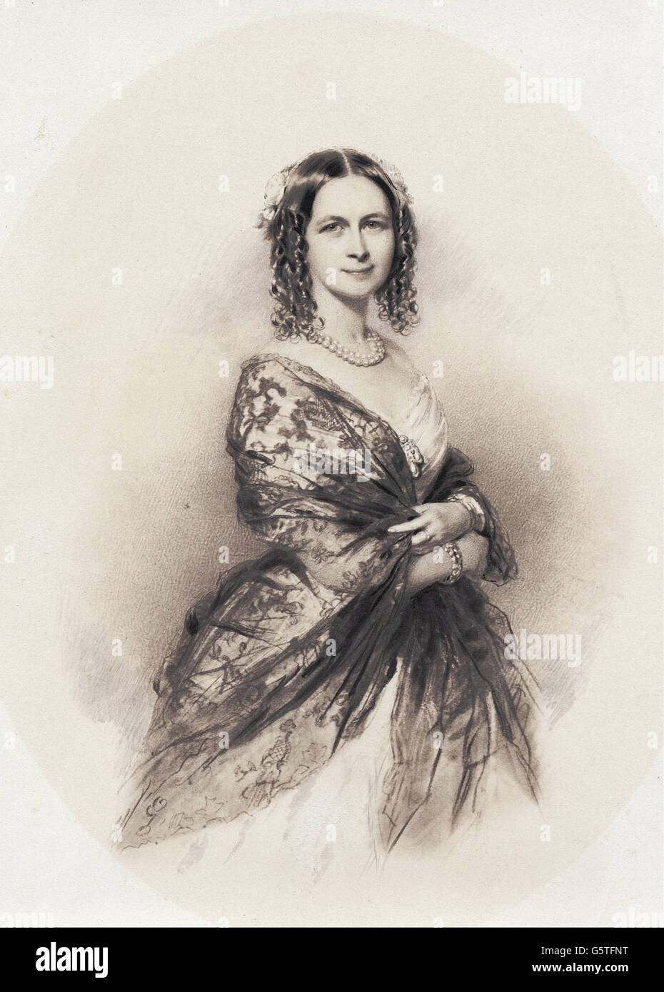 Portrait of opera singer Jenny Lind (1820-1887) Stock Photo