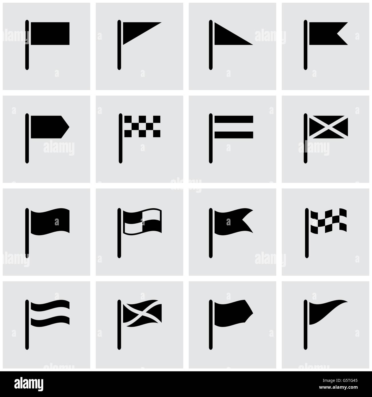 Vector black flag icon set Stock Vector Image & Art - Alamy
