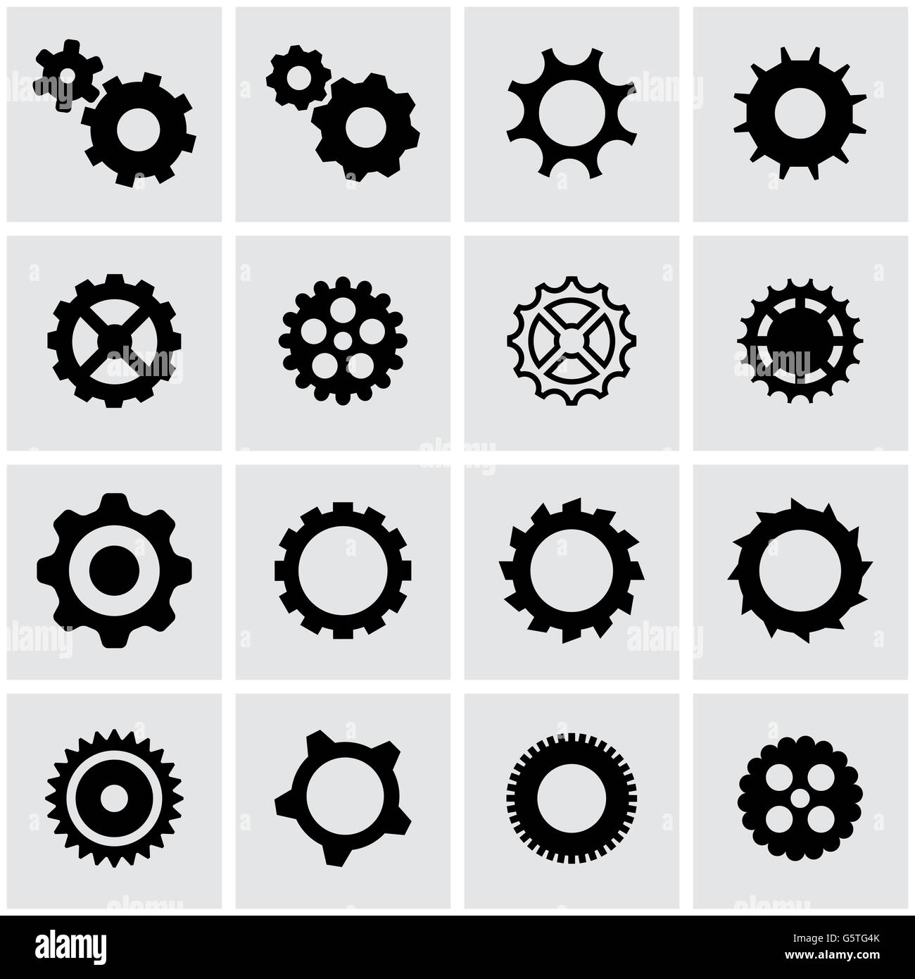 Black gear icon machine Stock Vector Images - Alamy