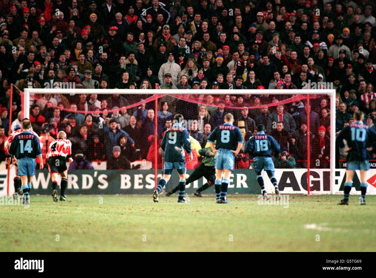 Dwight yorke scores villas goal spot hires stock photography and