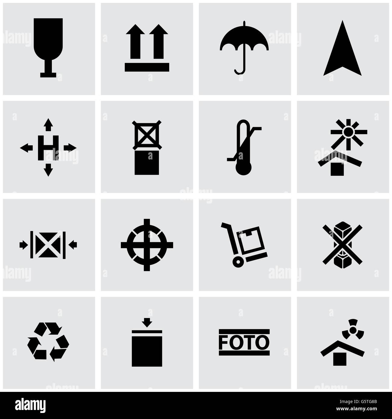 Vector black marking of cargo icon set Stock Vector Image & Art - Alamy