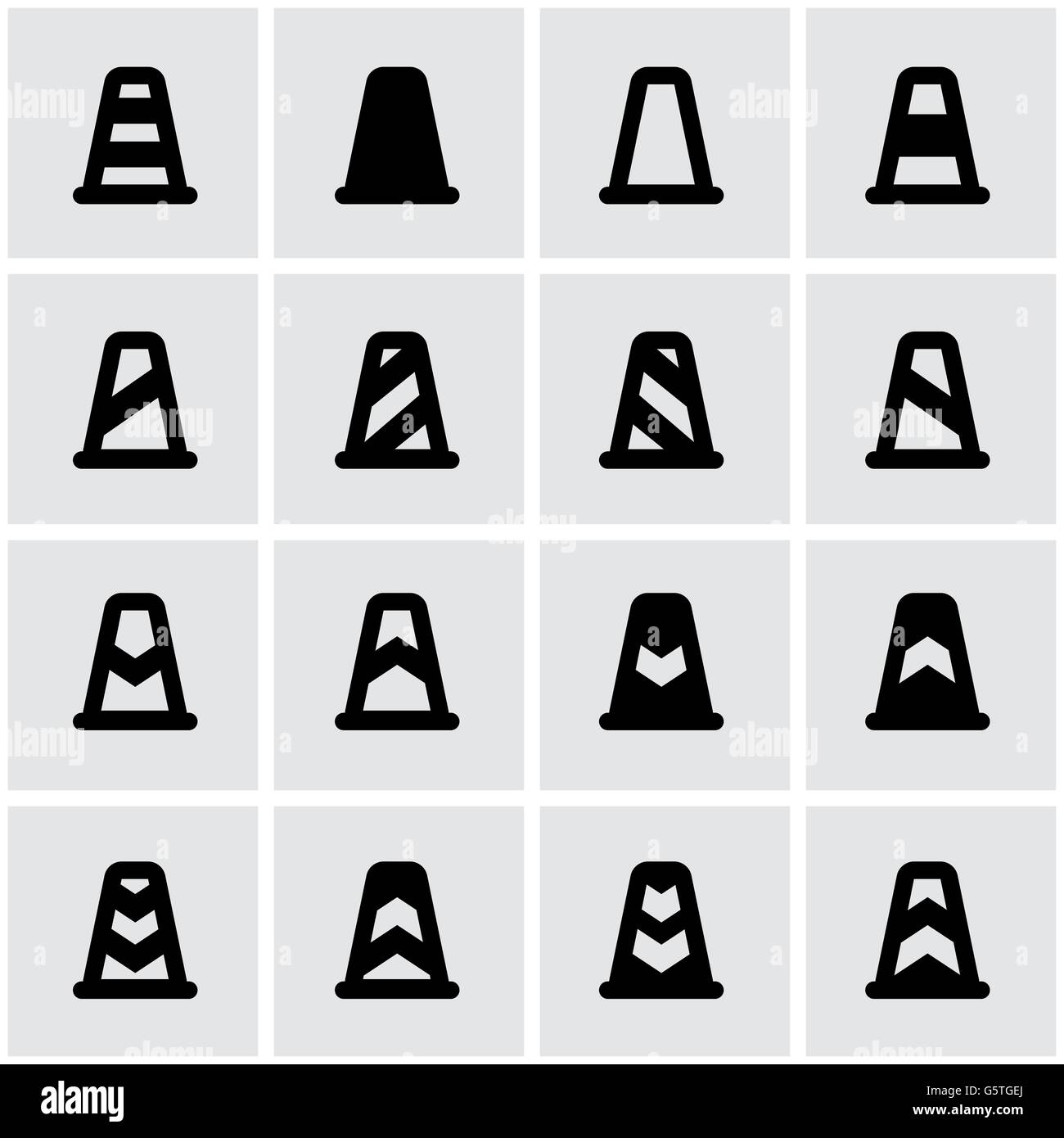 Vector black traffic cone icon set Stock Vector Image & Art - Alamy