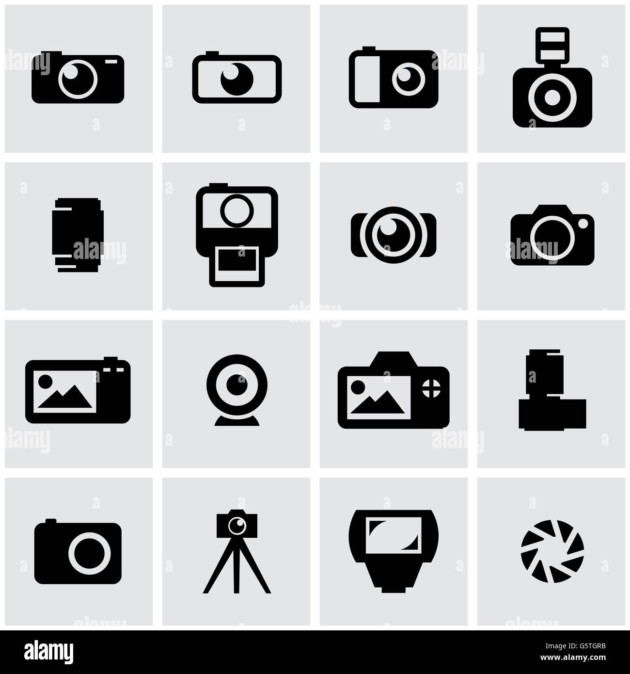 Vector black camera icon set Stock Vector Image & Art - Alamy